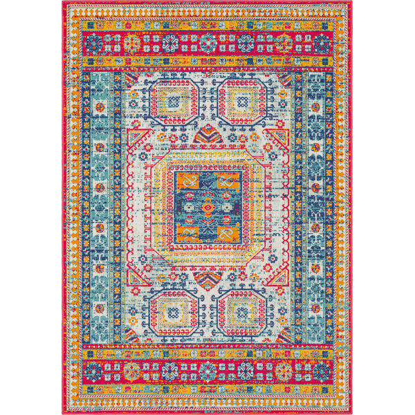 Bungalow Rose Performance Red/Blue/Yellow Rug & Reviews Wayfair